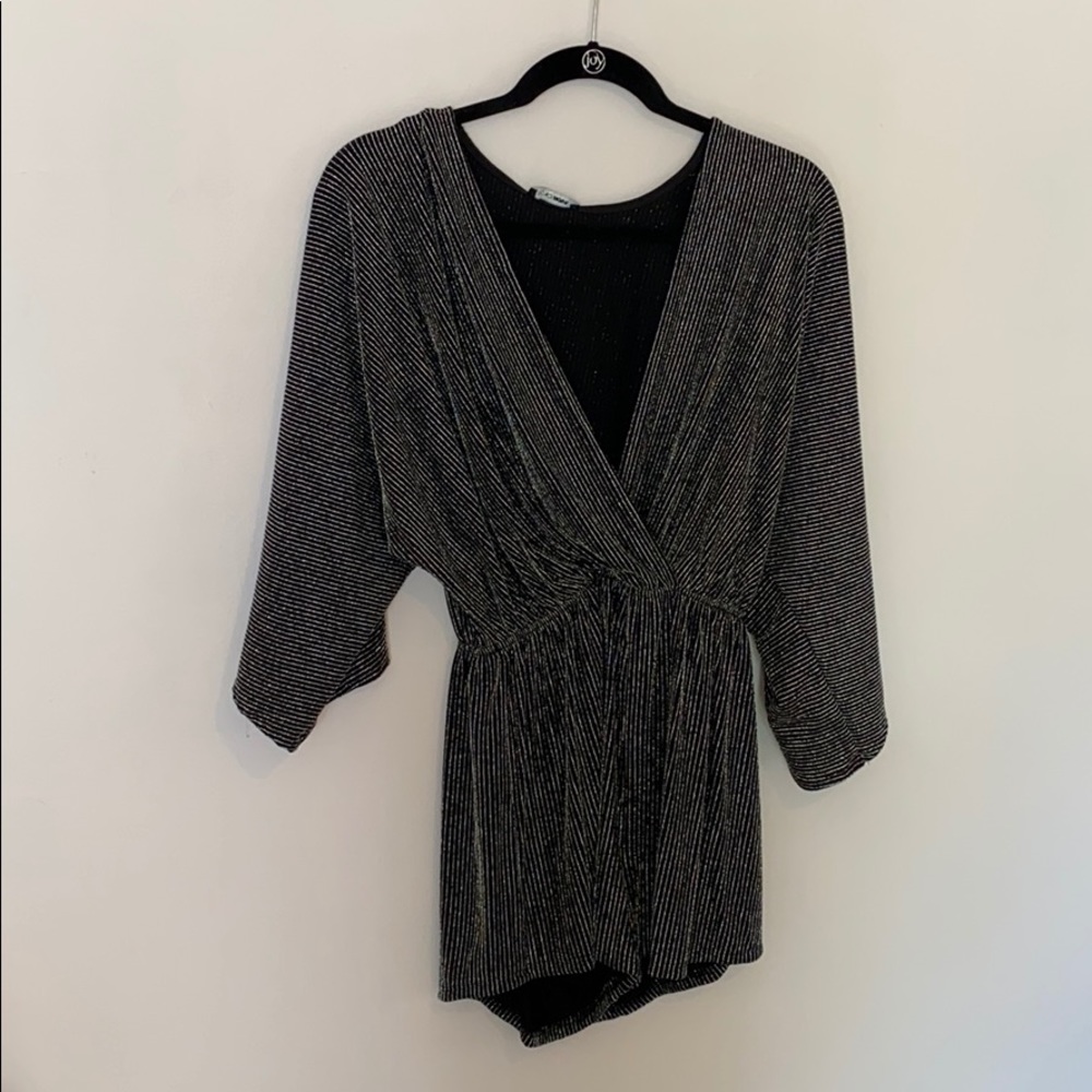 Black and silver romper